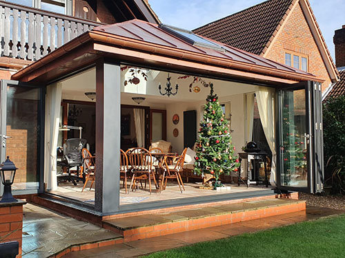 extension with copper roof